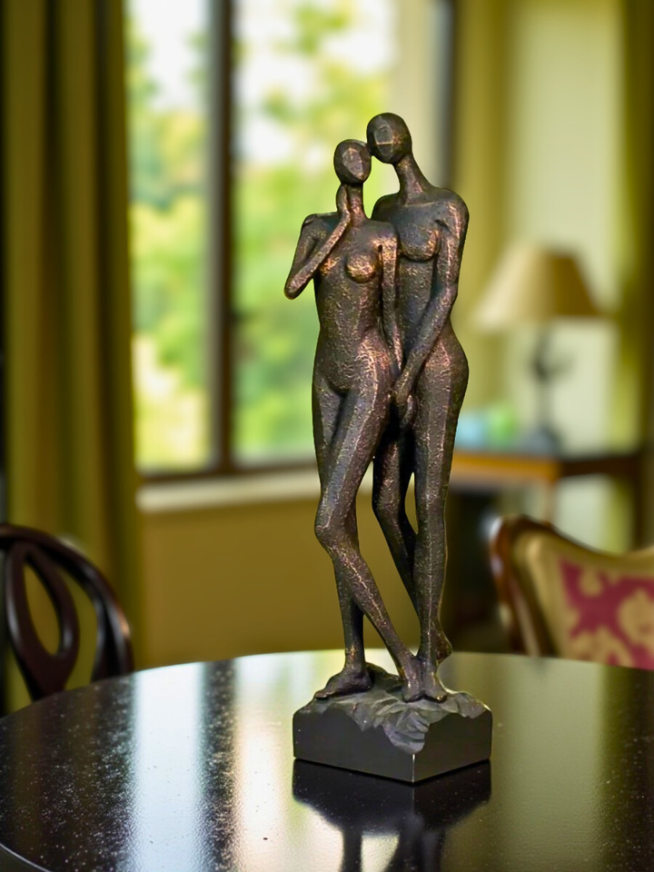 Lovers in Arms Resin Sculpture