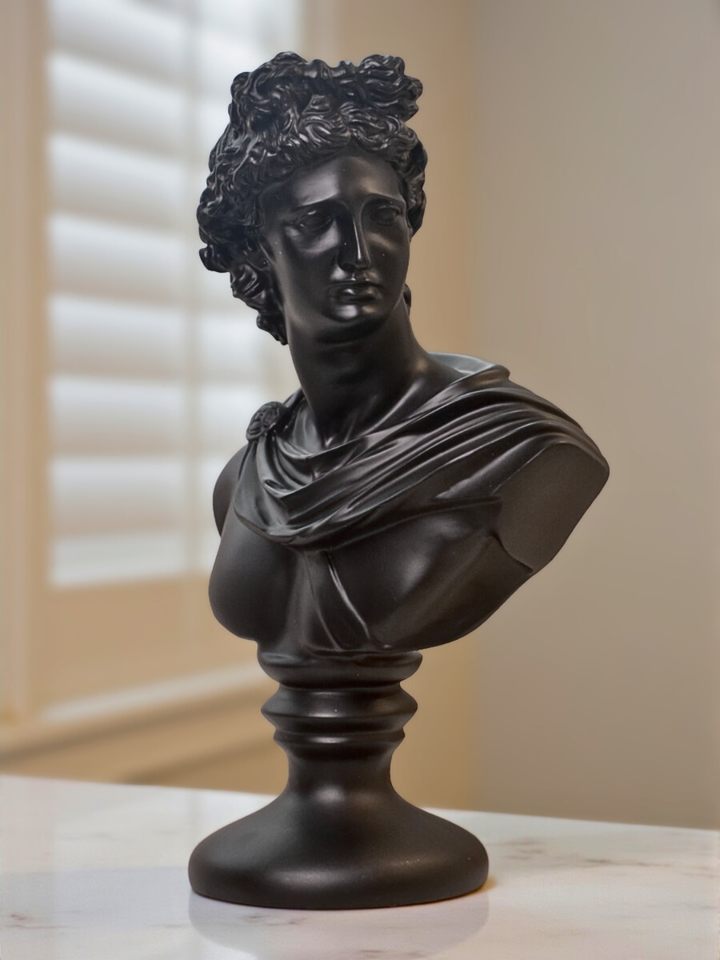 Classic Apollo Bust Resin Sculpture