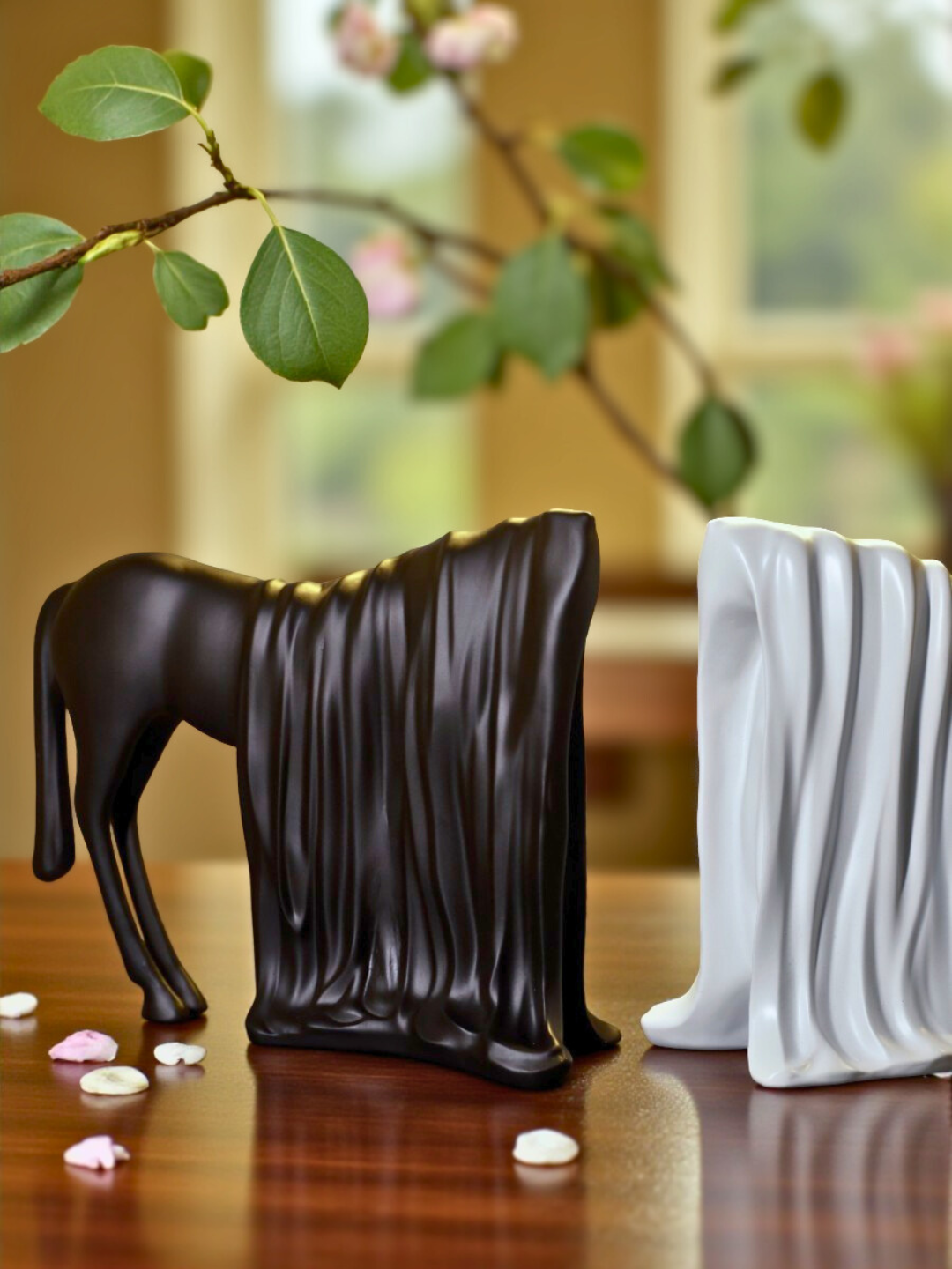 Veiled Horse Resin Sculpture