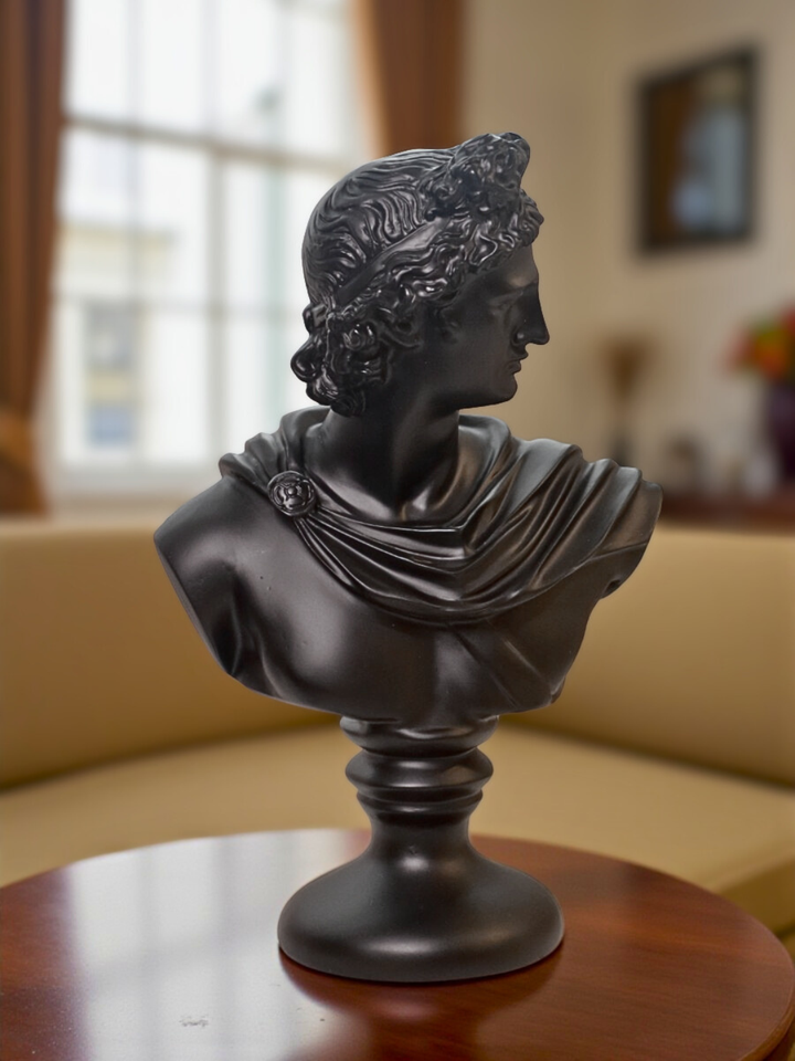 Classic Apollo Bust Resin Sculpture