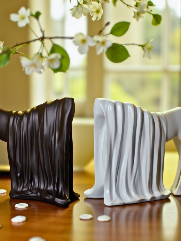 Veiled Horse Resin Sculpture