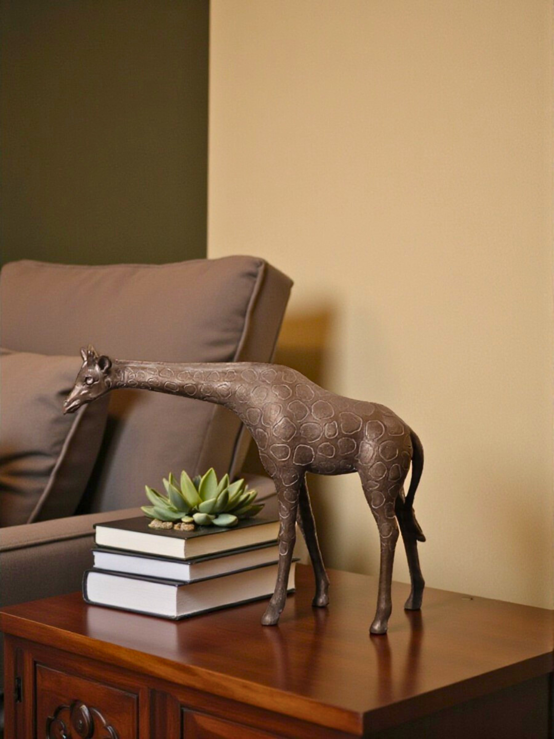 Giraffe in Bronze Finish - Resin Sculpture