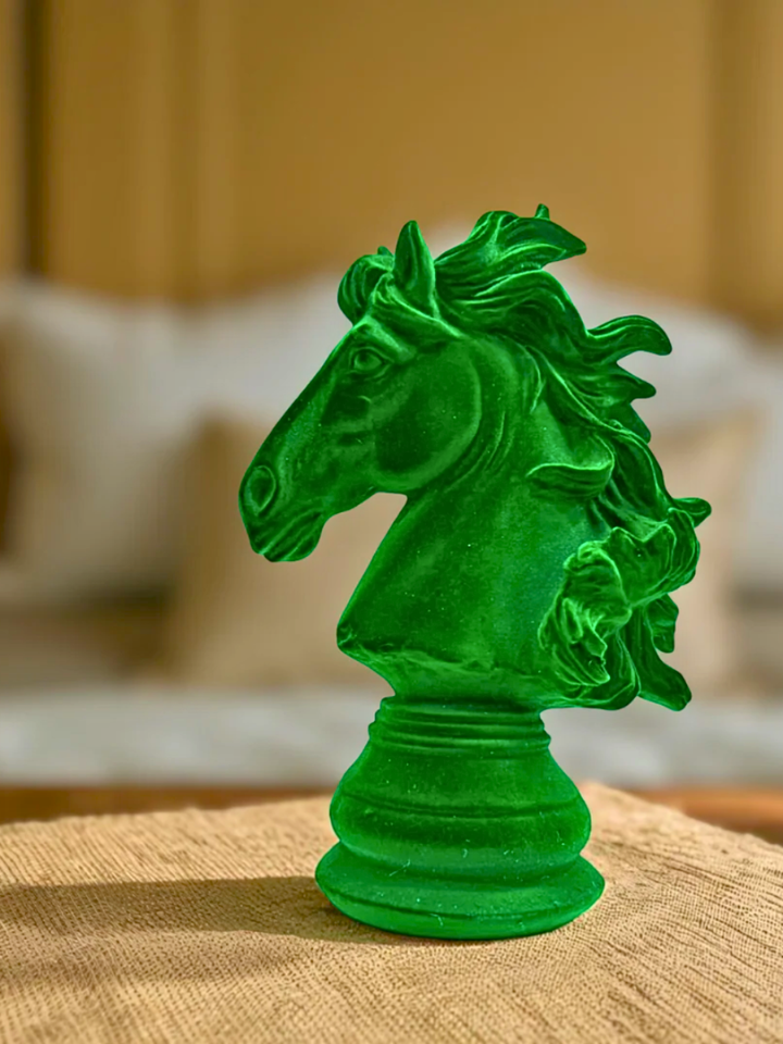 Horse Head Green Velvet Finish