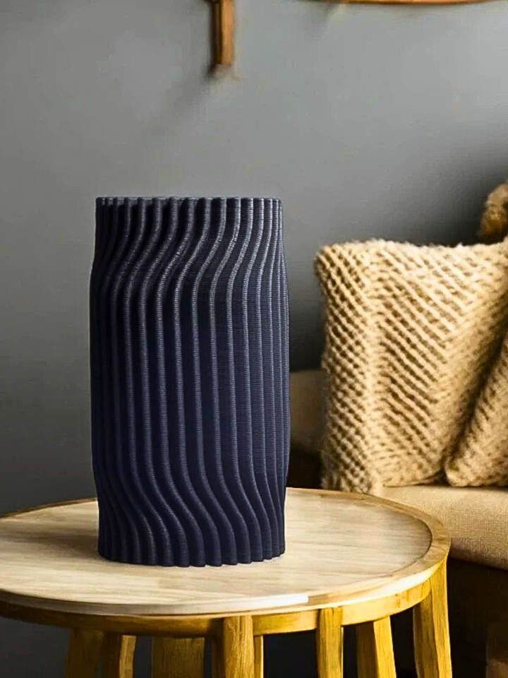 3D Printed Black Ceramic Vase