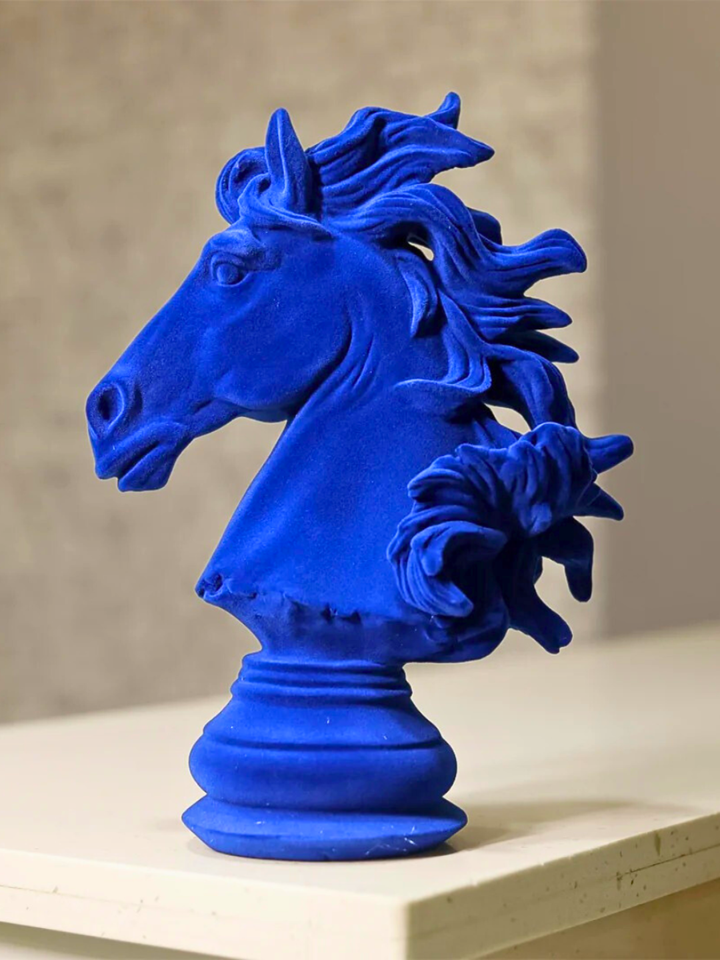 Horse Head Blue Velvet Finish