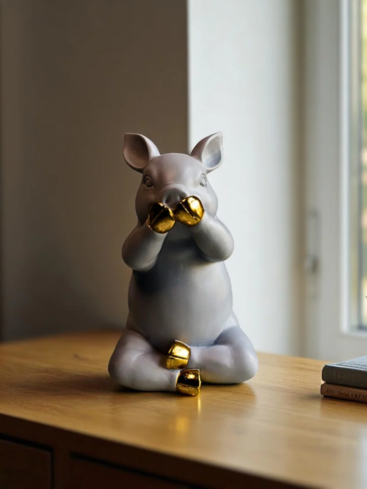 Cute "Say No Evil" Resin Sculpture