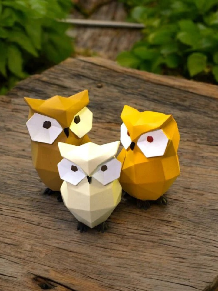 Hooter Family - Set of 3 Owl Figurines