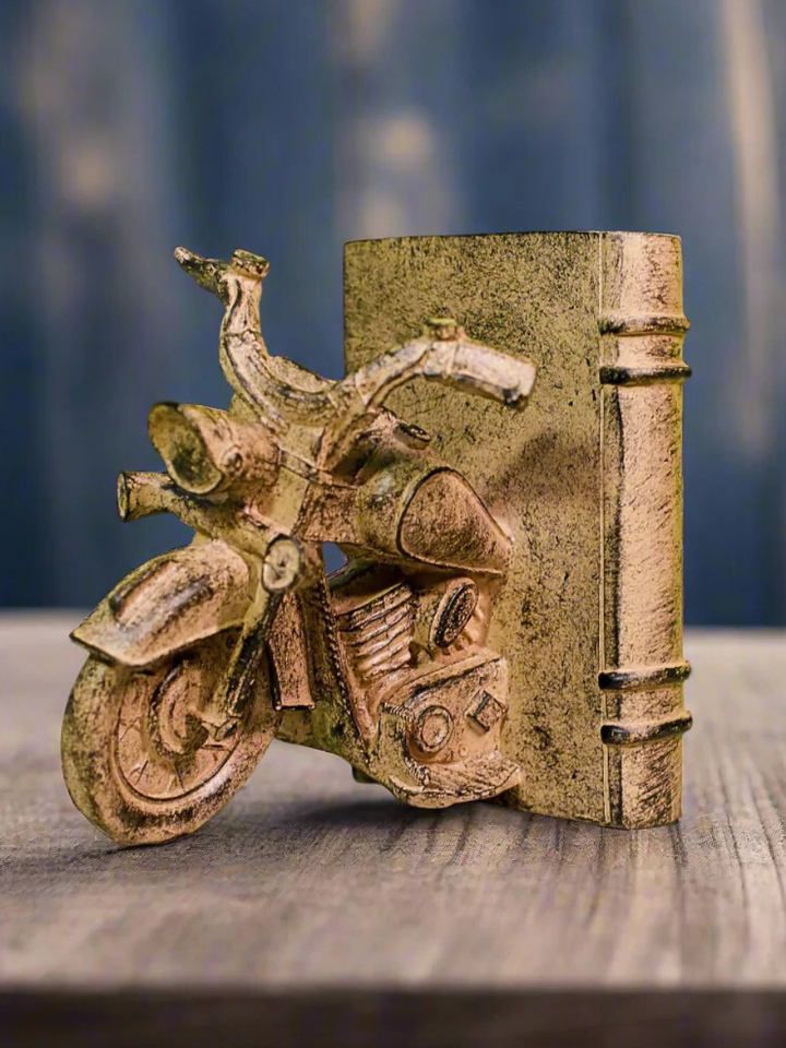 Vintage Motorcycle Bookends