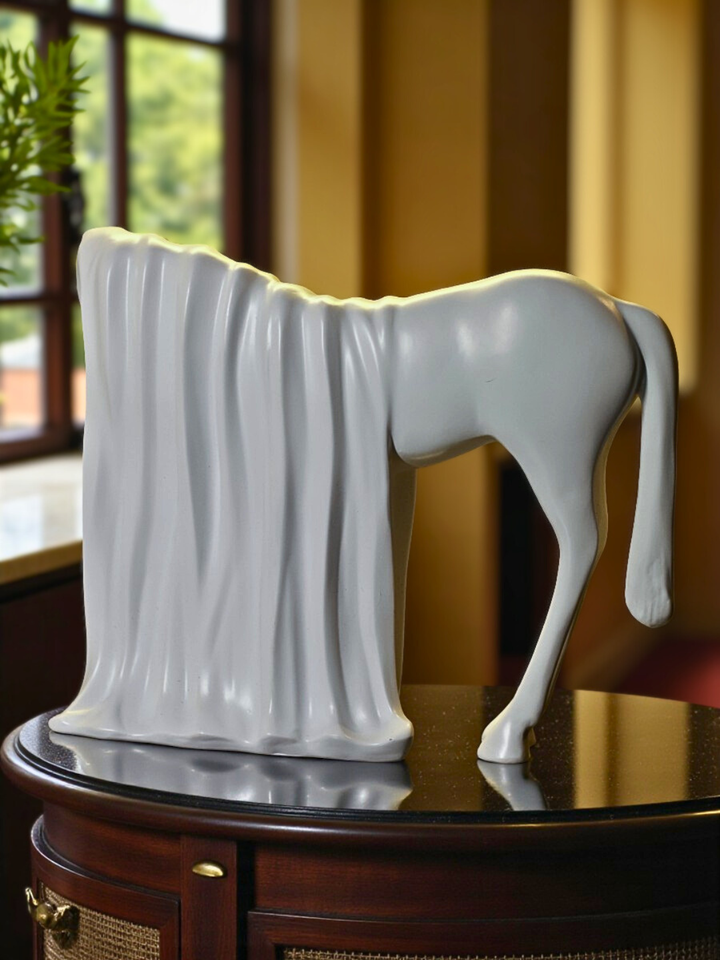 Veiled Horse Resin Sculpture