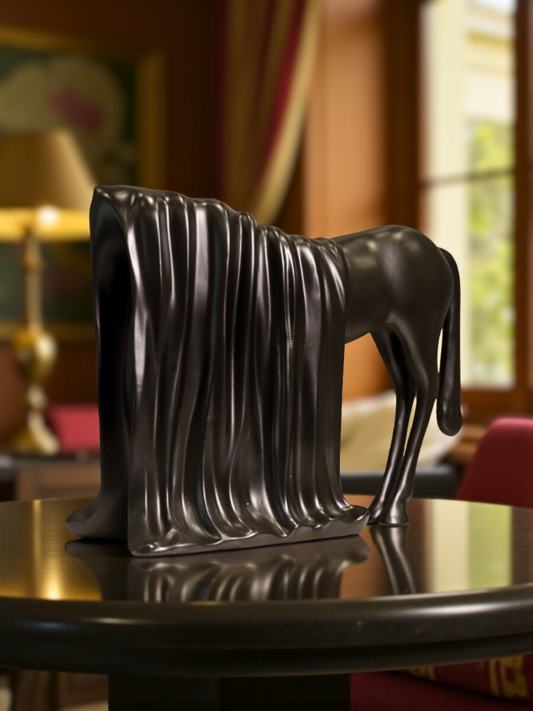 Veiled Horse Resin Sculpture