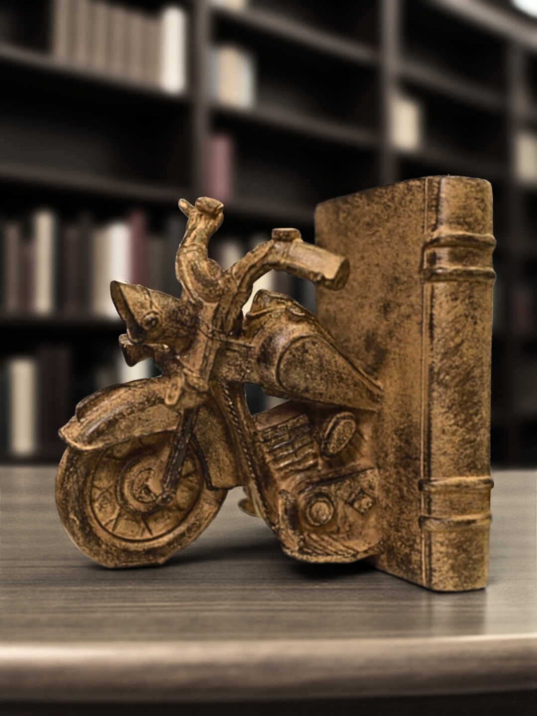 Vintage Motorcycle Bookends