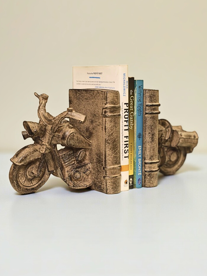 Vintage Motorcycle Bookends