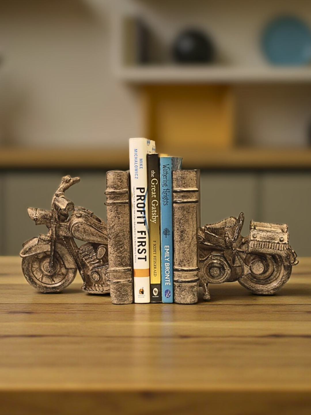 Vintage Motorcycle Bookends