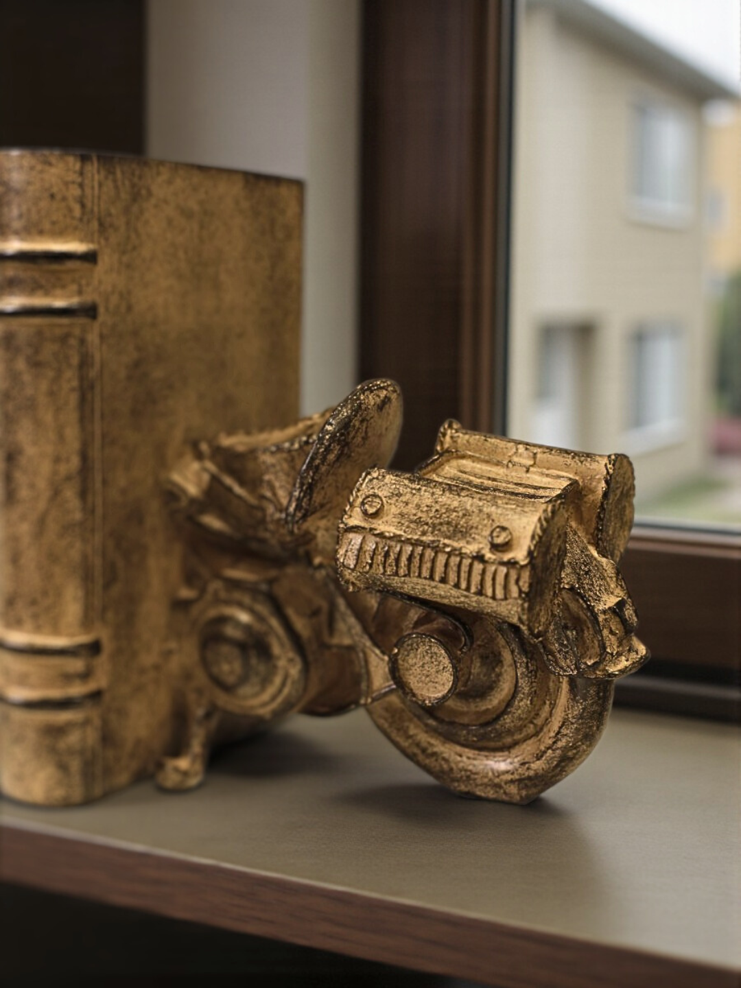 Vintage Motorcycle Bookends