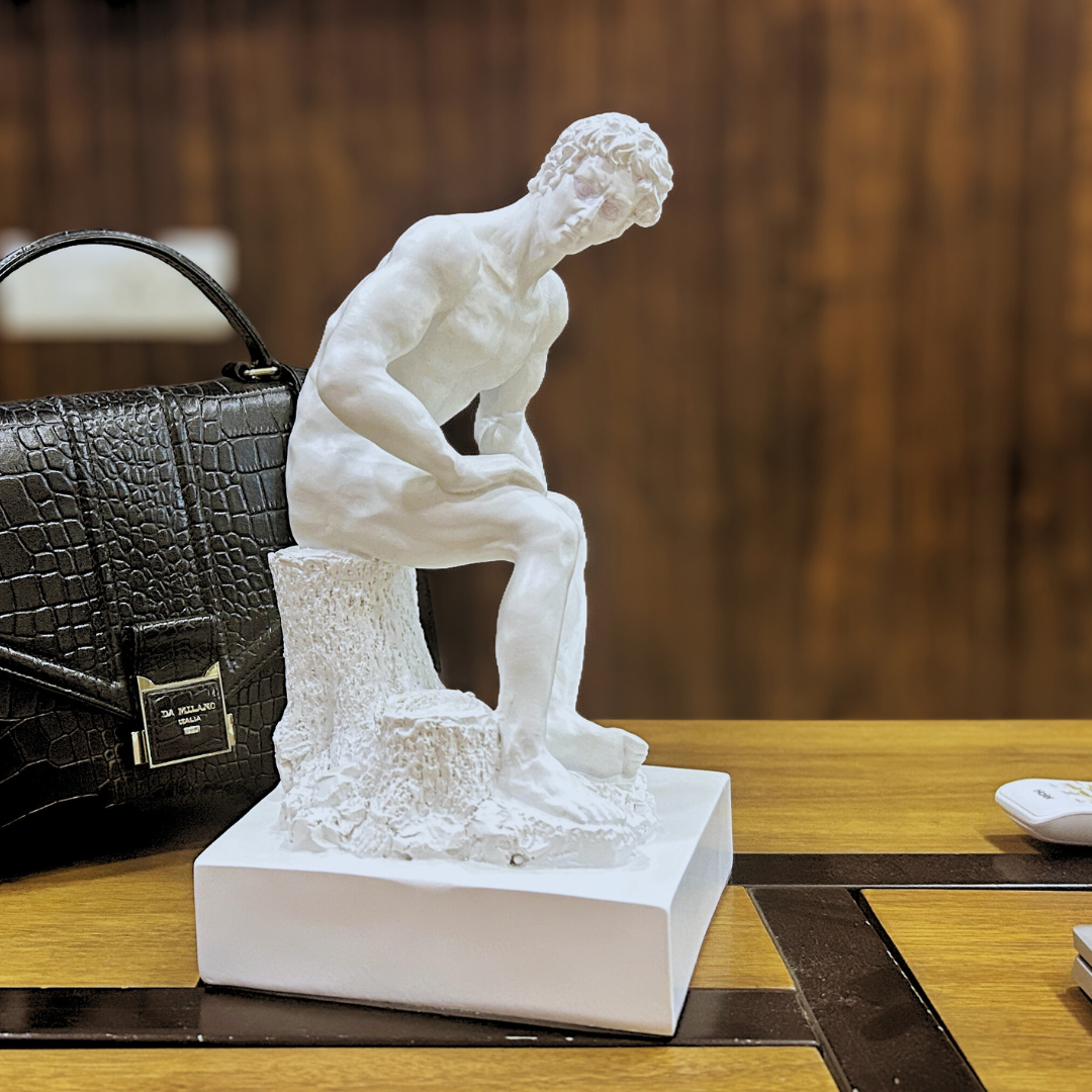 David the Thinker Resin Sculpture