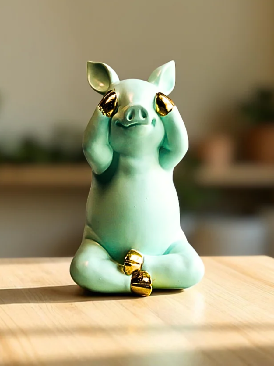 Cute "See No Evil" Resin Sculpture