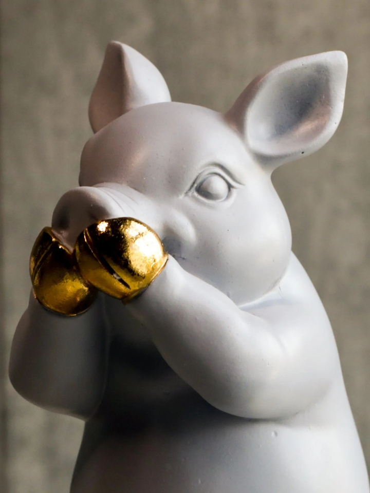 Cute "Say No Evil" Resin Sculpture