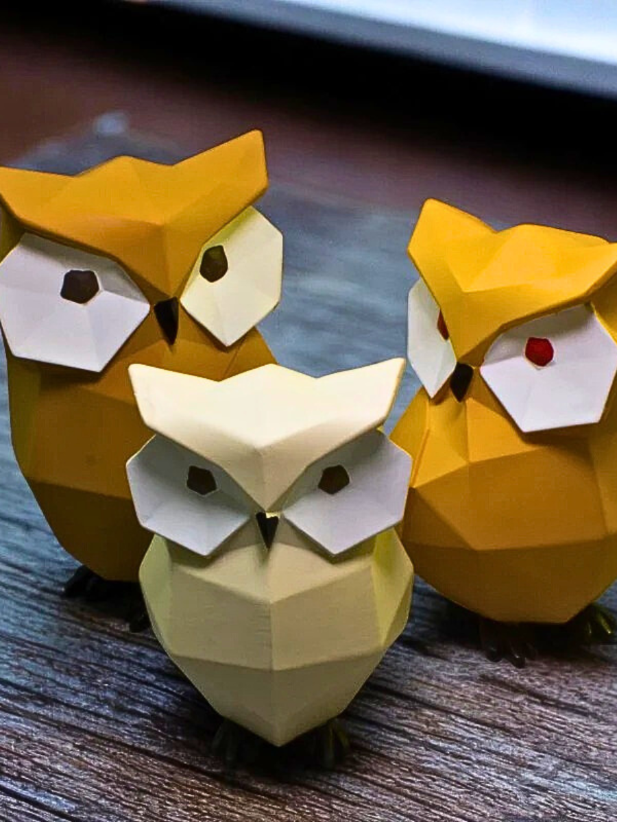Hooter Family - Set of 3 Owl Figurines