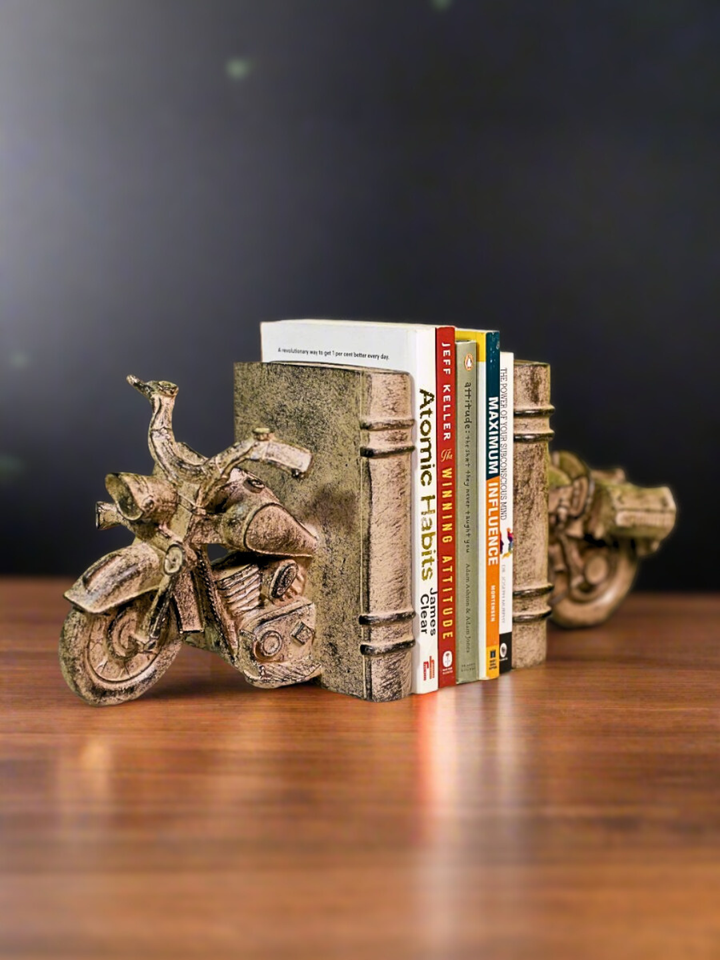 Vintage Motorcycle Bookends