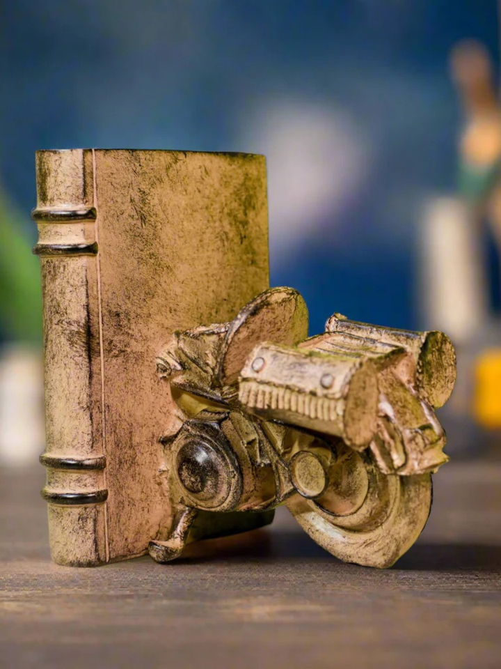 Vintage Motorcycle Bookends