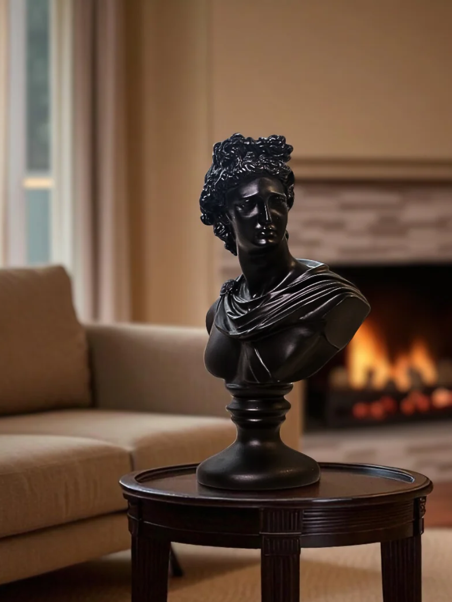 Classic Apollo Bust Resin Sculpture