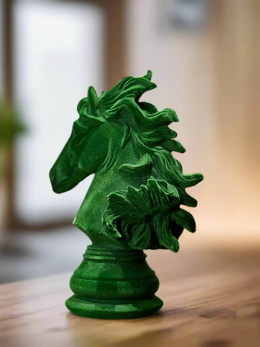 Horse Head Green Velvet Finish