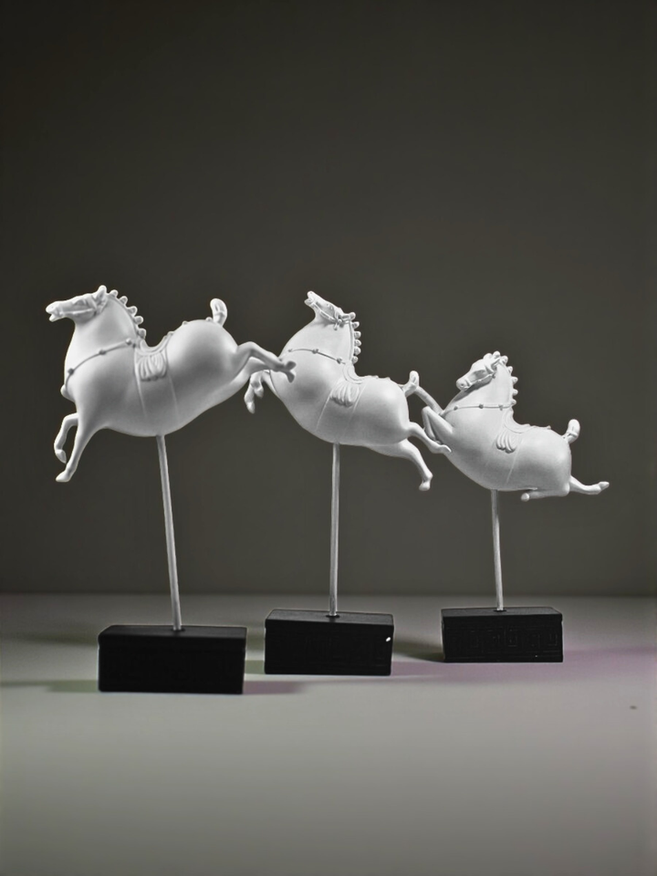The White Prancing Ponies (Set of 3)