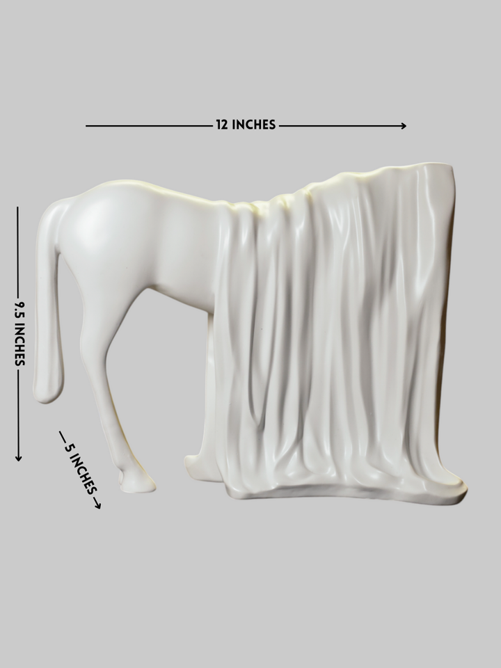 Veiled Horse Resin Sculpture