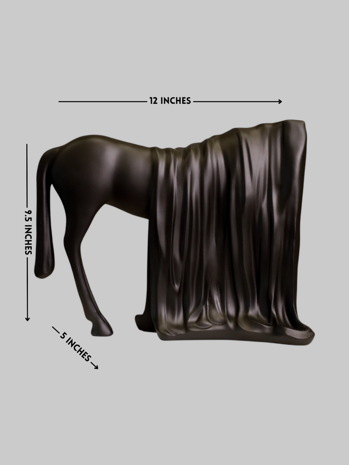 Veiled Horse Resin Sculpture