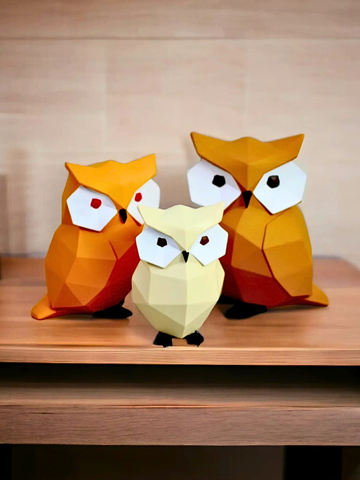 Hooter Family - Set of 3 Owl Figurines