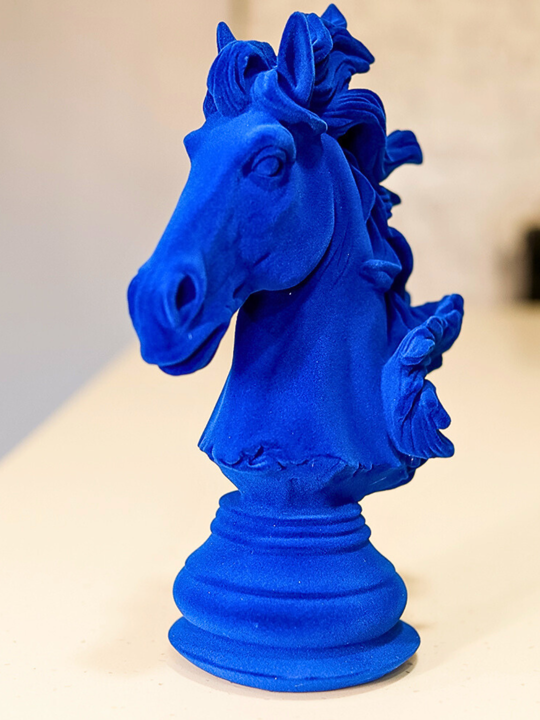 Horse Head Blue Velvet Finish