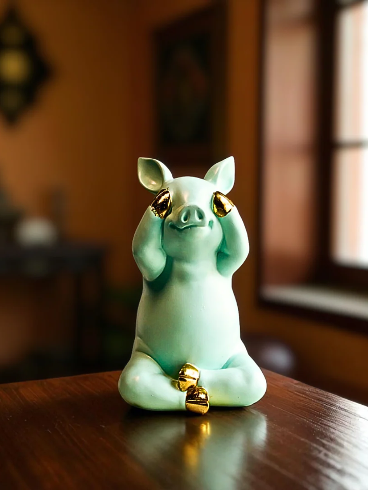 Cute "See No Evil" Resin Sculpture