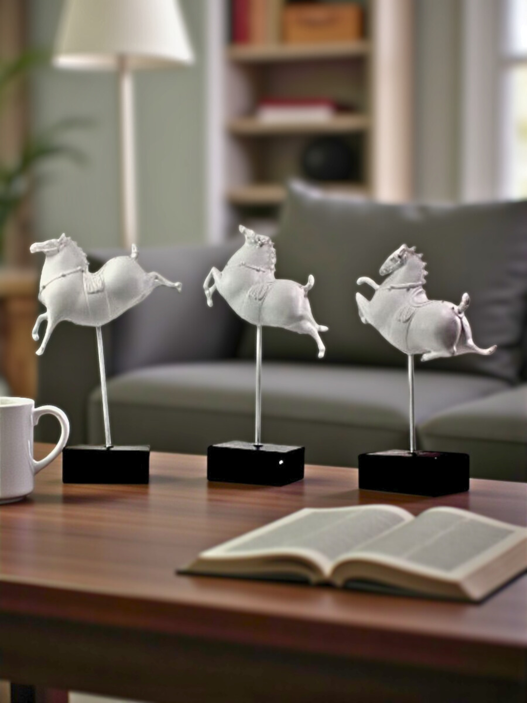 The White Prancing Ponies (Set of 3)