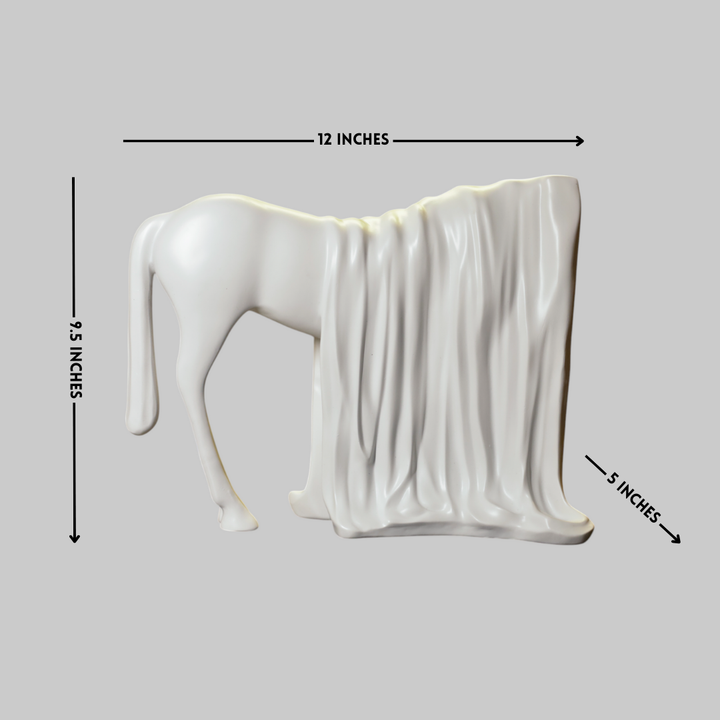 Veiled Horse Resin Sculpture