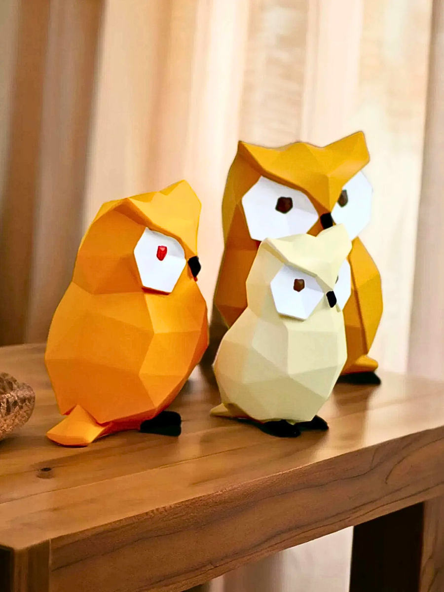 Hooter Family - Set of 3 Owl Figurines