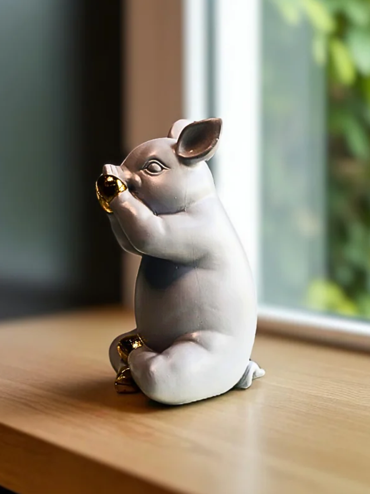 Cute "Say No Evil" Resin Sculpture