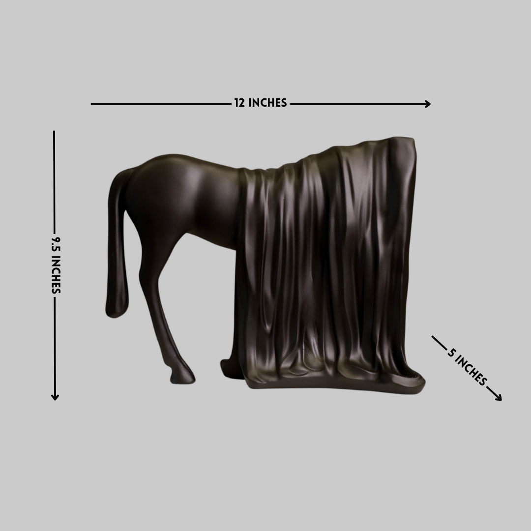 Veiled Horse Resin Sculpture