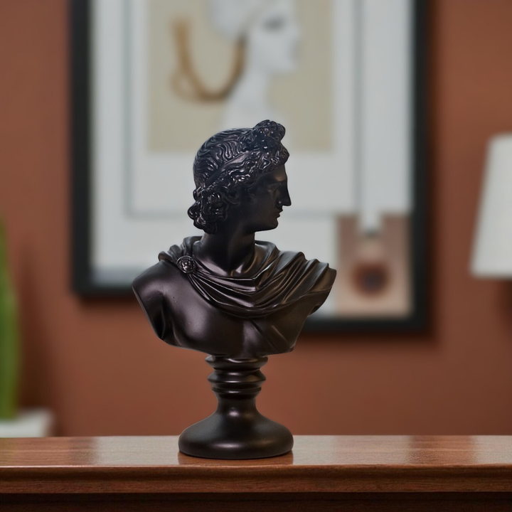 Classic Apollo Bust Resin Sculpture