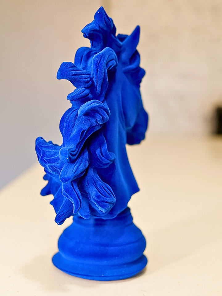 Horse Head Blue Velvet Finish