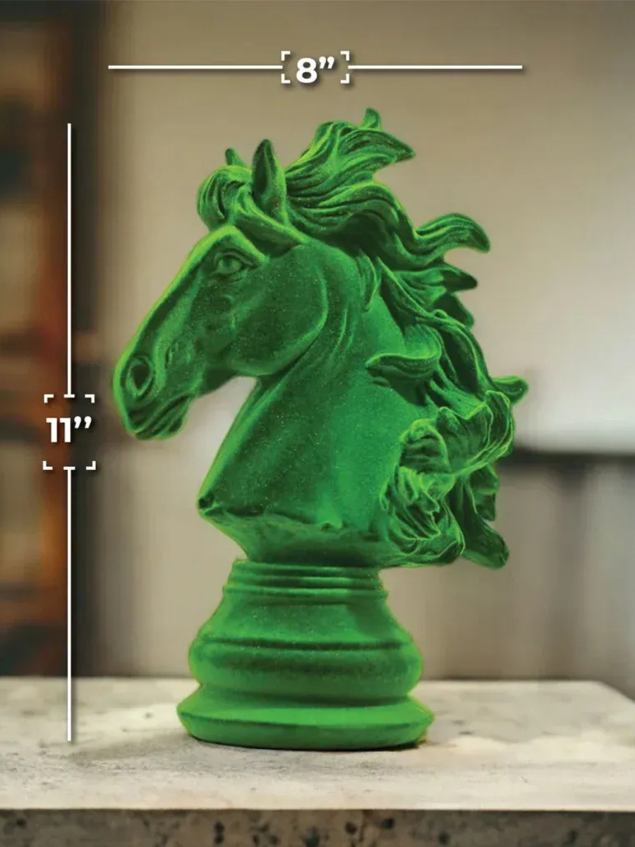 Horse Head Green Velvet Finish