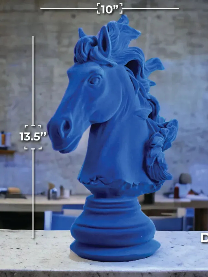 Horse Head Blue Velvet Finish