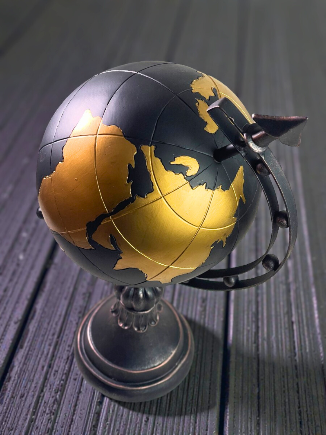 The Golden Hemisphere Resin & Metal Decor