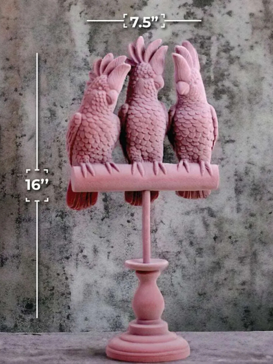 Velvet Pink Cockatoo Trio