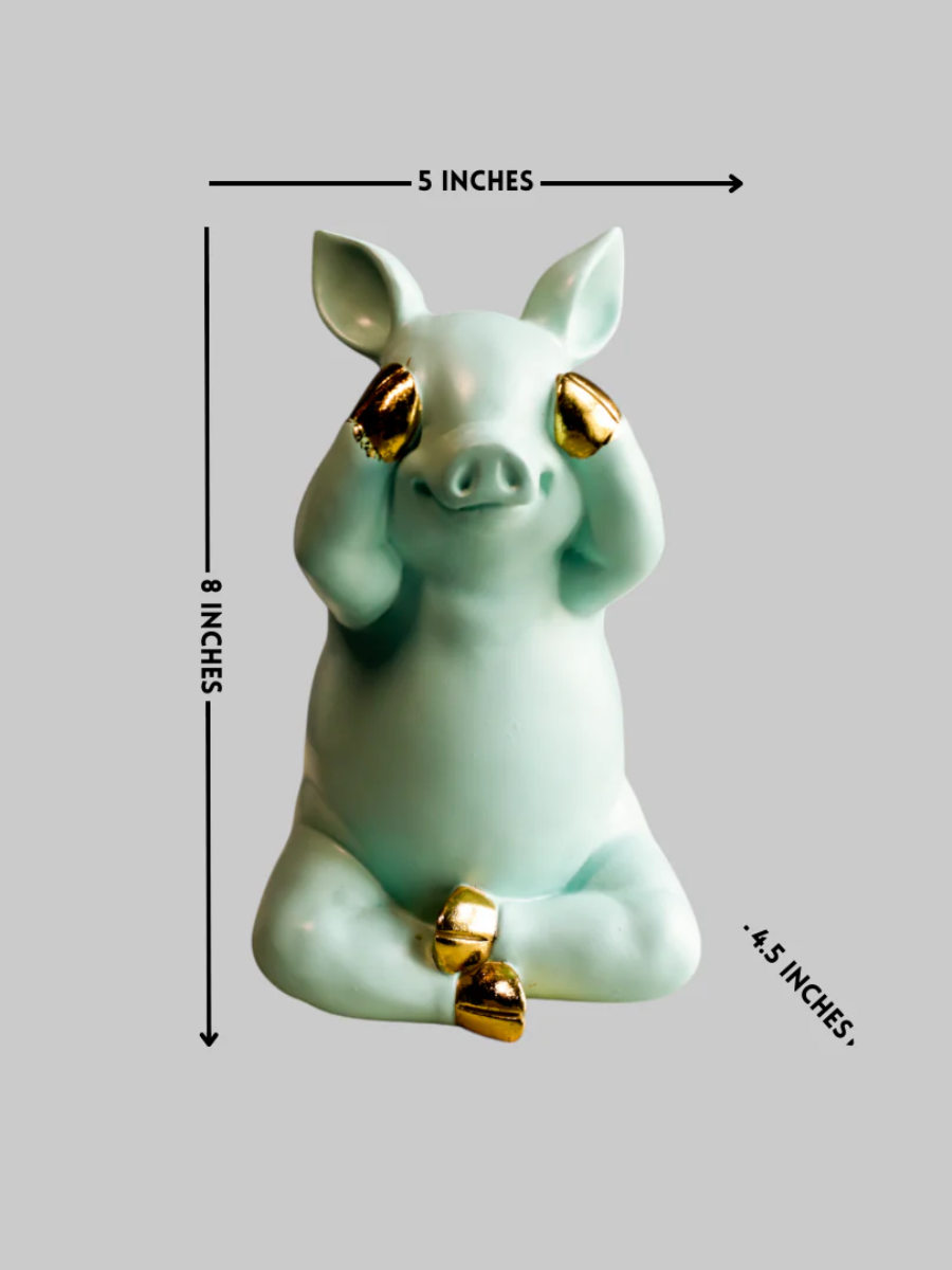 Cute "See No Evil" Resin Sculpture