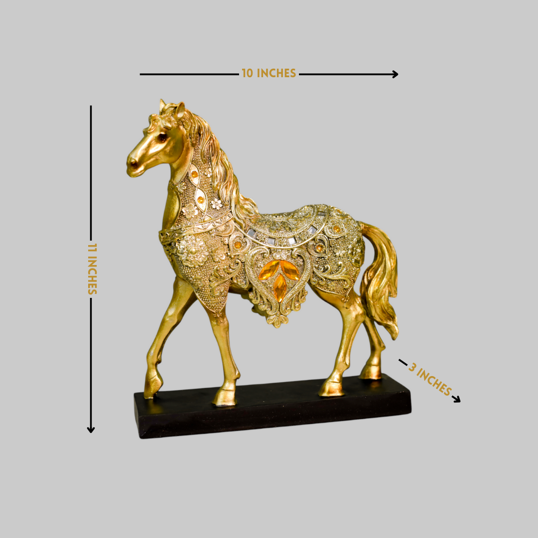 Strolling Royal Horse Resin Sculpture