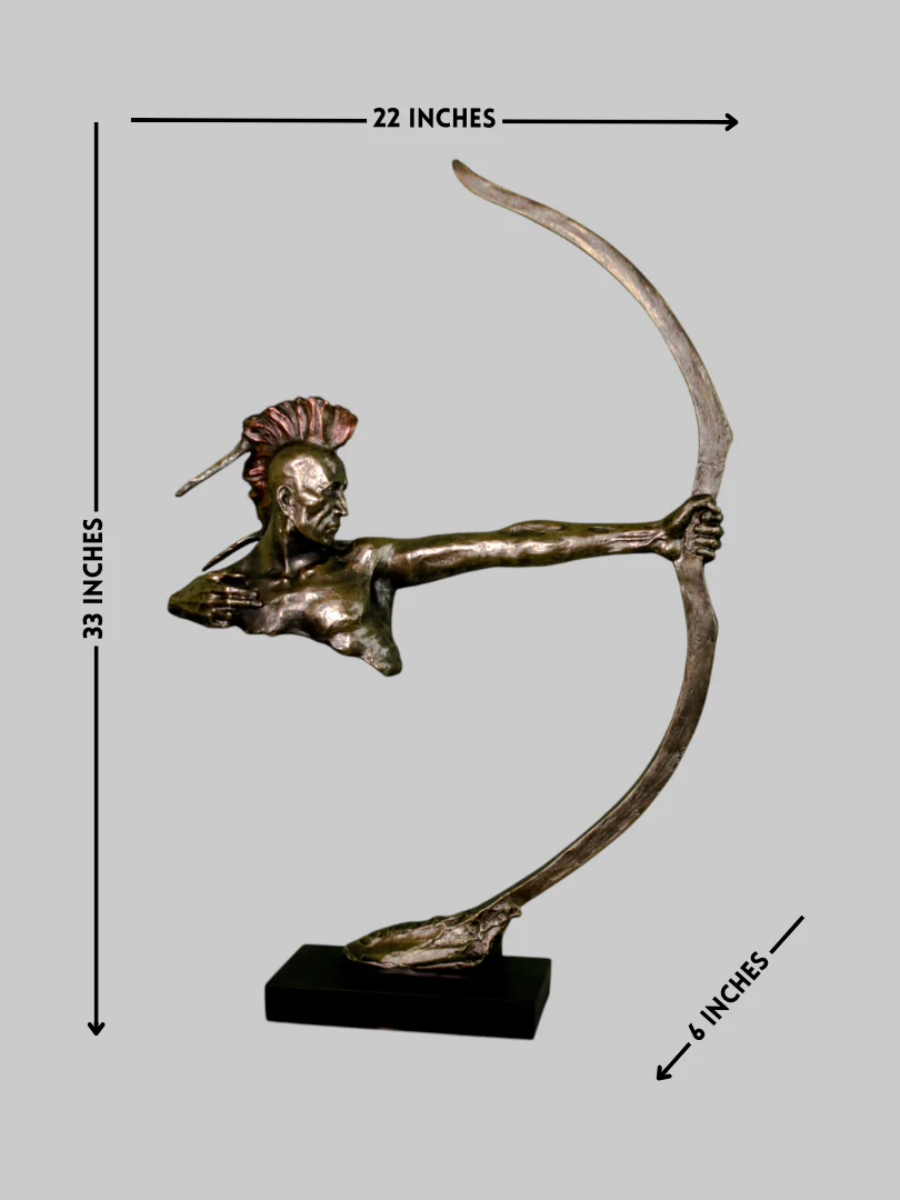 Native American with Bow - Resin Sculpture