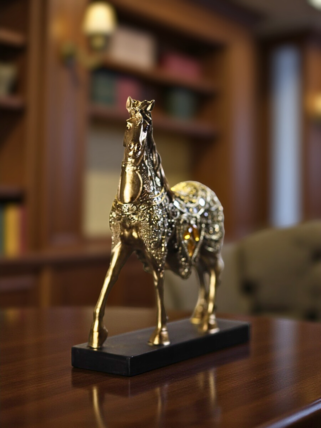 Strolling Royal Horse Resin Sculpture