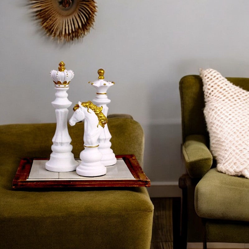 Chess Trio Decor - White