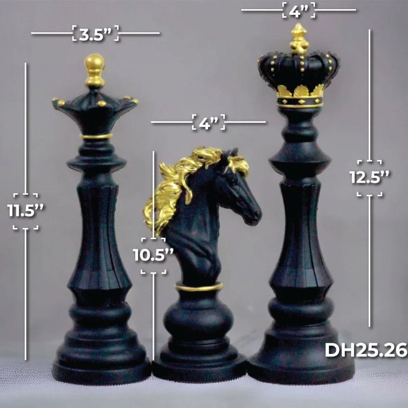 Chess Trio Decor - Black