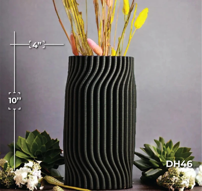 3D Printed Black Ceramic Vase